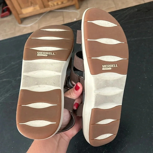 Merrell Kalari Lore Backstrap Hiking Outdoor Leather Sandal Brown size 7 - Picture 6 of 9